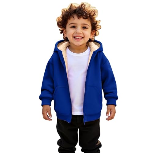 Boys Girls Winter Fleece Lined Zip Up Hoodies Thick Warm Long Sleeve Casual Coat Stylish Warm Outwear for Youth Boys3