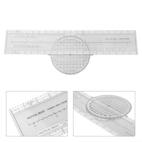 Regla deslizante aviación con plotter rotativo 360° ABS miniatura 4