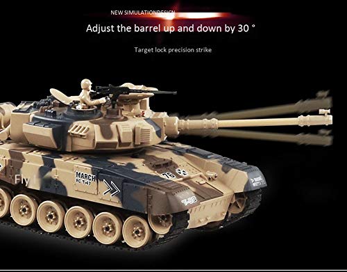Believe Telecomandato RC I 2.4GHz R/C Tank Modello con Funzione di Scatto, Suono Carro Armato RC del Carro Armato di Controllo Remoto Alto Simulato Regalo per Bambini