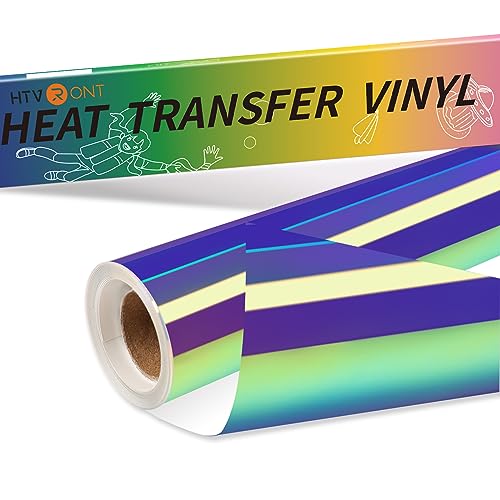 Image of HTVRONT Holographic Heat Transfer Vinyl, Blue-Purple, 12 inch x 6ft | Holographic HTV for Shirts, Hats, For All Cutting Machines, Metallic Sheen, Easy to Cut & Weed