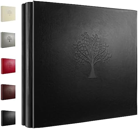 Rdylymx Photo Album 6 x 4 600 Pockets Photos, Black Leather Cover, Extra Large Capacity Family Wedding Baby Anniversary Valentines Picture Albums Holds 600 Portrait and Landscape Photos