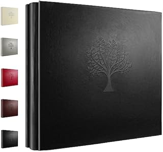 Rdylymx Photo Album 6 x 4 600 Pockets Photos, Black Leather Cover, Extra Large Capacity Family Wedding Baby Anniversary Valentines Picture Albums Holds 600 Portrait and Landscape Photos