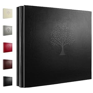 Photo Album 6 x 4 600 Pockets Photos, Black Leather Cover, Extra Large Capacity Family Wedding Baby Anniversary Valentines Picture Albums Holds 600 Portrait and Landscape Photos