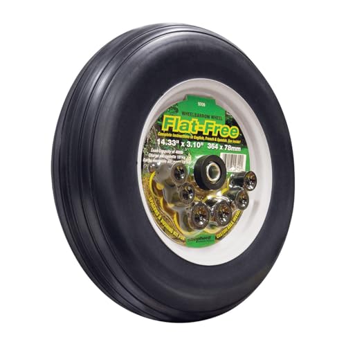 Select Hardware 36cm (14-inch) Flat-Free Puncture-Proof Wheelbarrow Wheel - 16mm Ball Bearing Bore,...