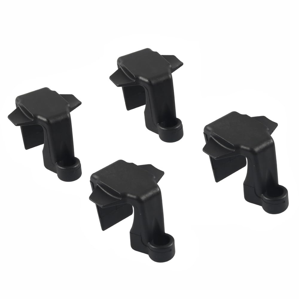 SENRISE 4Pcs Boat Bumper Clips, Plastic Square Rail Fender Hanger for Docking Boat Fender Clips for Bumpers (Black)