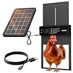 Okkobi Automatic Chicken Coop Door Solar Powered - LCD Display - Chicken Coop Door with Remote Control, Light Sensor & Timer - Security & Peace of Mind: Anti-Pinch function - 5-Year Protection - Black
