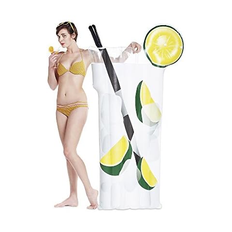 Didak Pool Air Gin&Tonic Riesige Pool-Matratze, 175 x 95 cm, aufblasbar, 15504514KID, Weiß, 175 x 95 cm Cover