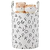Large Storage Basket for Girls and Boys, Collapsible Laundry Hamper with Long Handles, Toy Bins for