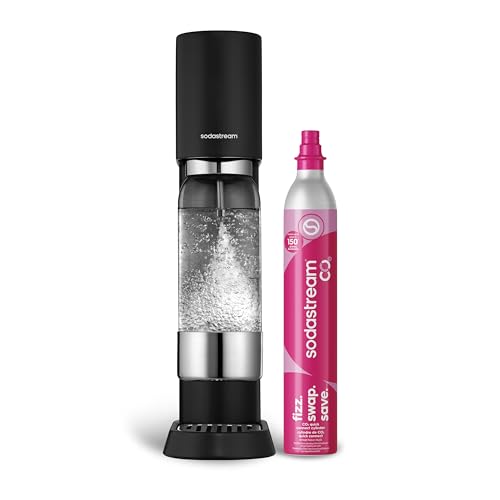 SodaStream Enso Sparkling Water Maker Kit (Black) - includes CO2, 32 FL Oz Carbonating Bottle. AS-SEEN-ON-TV