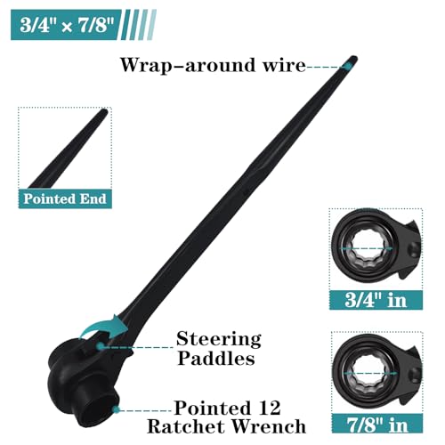 Image of 2PC Reversible Ratcheting Wrench Set,Including1 /2,2 /3 inch,3 /4 inch,7 /8 inch,15 /16 inch,14x17mm,19x22mm,19x24mm,Two models of Hexagonal Ratchet Wrench and 12 Pointed Ratchet Wrench