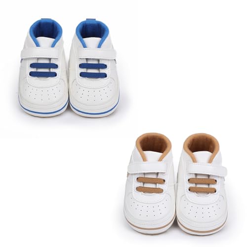 Image of Clowora Unsex Baby Shoes Boys Girls Infant Sneakers Non-Slip Soft Rubber Sole Toddler Crib First Walker Lightweight Shoes