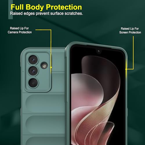 Image of amazon basics Back Case Cover for Samsung Galaxy M36 5G | Compatible for Samsung Galaxy M36 5G Back Cover | Liquid Silicon Magic Case with Camera Protection | Dark Green