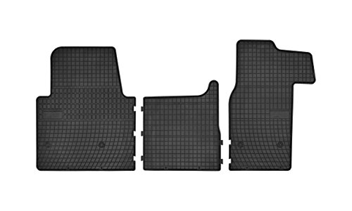 FROGUM D00695 Tapis de sol Caoutchouc noir Avant Compatible avec OPEL Movano B Van X62 Movano A Van X70 Movano A Minibus X70 Movano B Minibus X62, RENAULT...