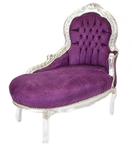 Casa Padrino Barock Kinder Chaiselongue Lila/Silber Mod2 - Barock Möbel – Bild 3