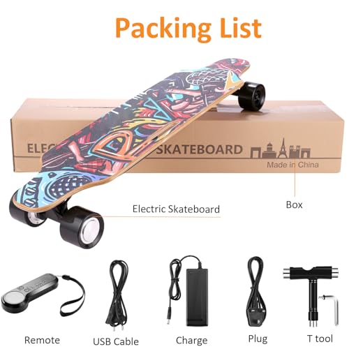 Caroma Elektro Longboard 90cm mit Fernsteuerung, 25 km/h, 700W Doppelmotoren - 8