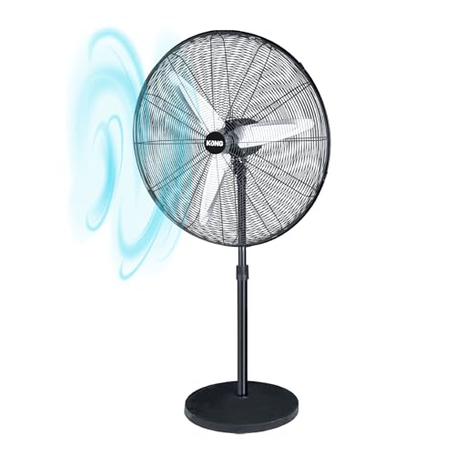 Ventilador de Pedestal 26' | Ventiladores de Piso Industrial | Abanico Potentes | Con Altura Ajustable y Oscilación, Ideales para Hogar, Oficina, Interior, Exterior y Ventilación...