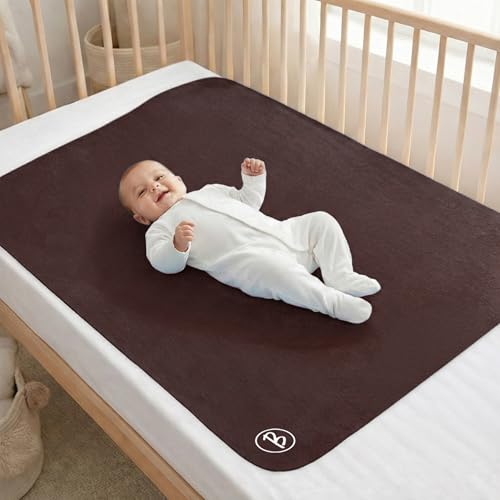 Image of Btag Baby Waterproof, Super Soft Fast Drying Mattress Protector | Extra Absorbent, Anti-Itching Sheet for New Born,Toddler (Size 70x100 cm, Pack of 1, Chocolate)