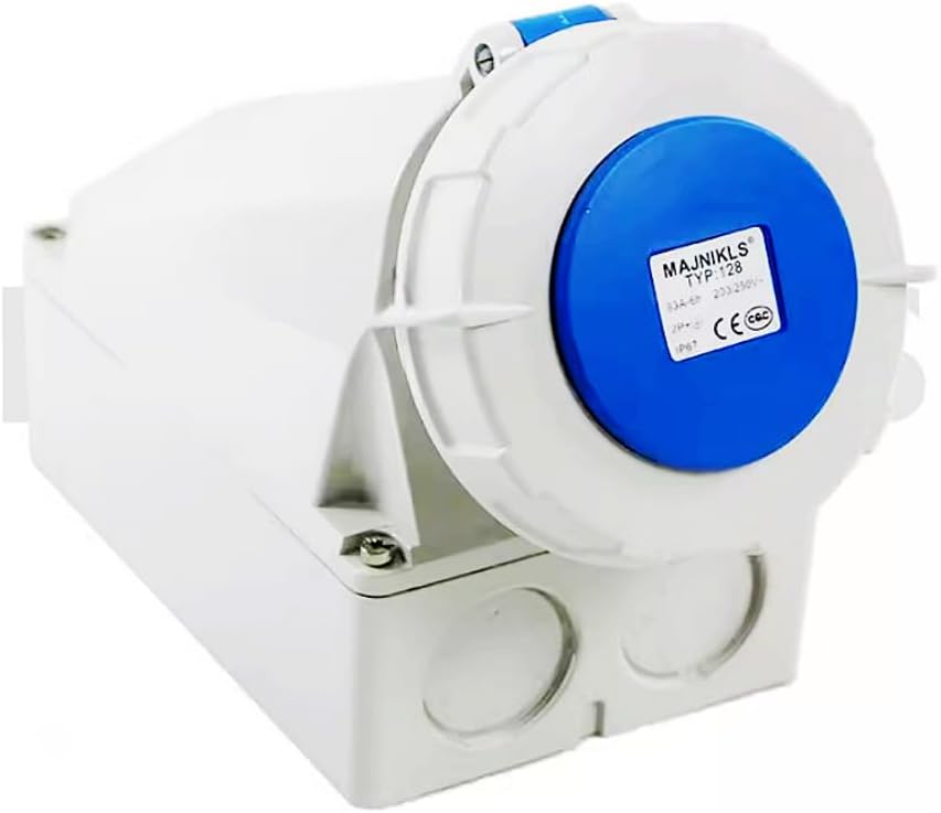 1x Industrial Socket Connector TYP: 128 TYP:128 Single-Phase Three core 63A 6H