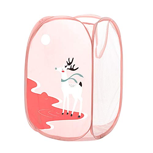 royalr Cuarto de baño Plegable Cesta de lavadero de Dibujos Animados Cesta almacenaje de la Ropa Sucia Clasificación Cesta de Malla de Juguetes Ropa Sucia Caja de Almacenamiento