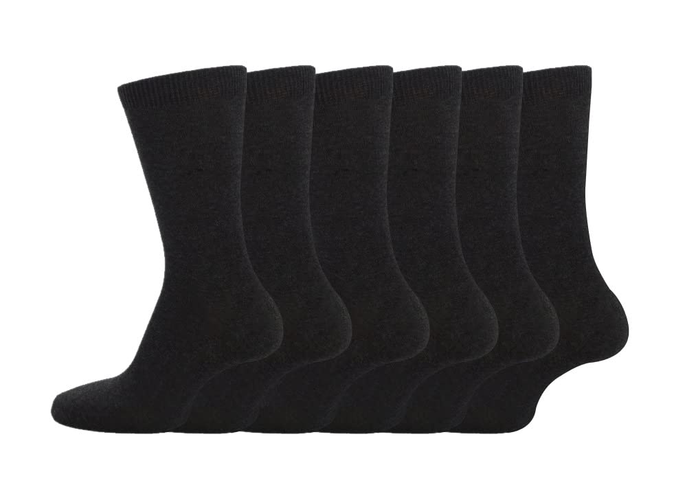 Bahob® 6 Pairs Boys Girls Kids Unisex Back to School Cotton Rich Plain Ankle School Socks