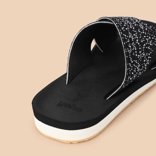 Image of YOHO Starry Slippers for Women | Criss-Cross Elastic Strap | Lightweight & Waterproof | Extra Soft Cushioned Orthopaedic Footpharma Footbed | Stylish Casual Flats for Everyday