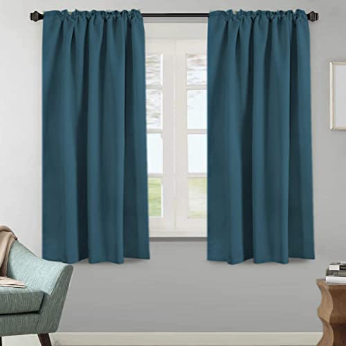 Image of H.VERSAILTEX Blackout Curtains Thermal Insulated Window Treatment Panels Room Darkening Blackout Drapes for Living Room Back Tab /Rod Pocket Bedroom Draperies, 52 x 63 Inch, Dark Teal, 2 Panels