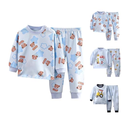 Schlafanzug Kleinkind Jungen Mädchen Cute Bär Winter Warm...