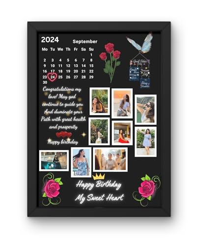 Image of Customized Photo Frames with Photo Upload | Personalized Print | Black Wooden Frame | Customised Gift For Anniversary, Birthday, Wedding, Couples (MDF Wood, 12 X 9 Inch)