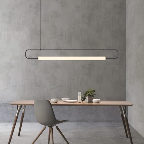 Lustre Moderne à Anneaux dorés - Suspension LED de 80 cm avec Abat-Jour en Acrylique pour îlot de Cuisine, Salle à Manger, entrée, Bureau et Bar. Lampe Suspendue linéaire élégante.