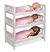Badger Basket 1-2-3 Convertible Doll Bunk Bed - Pink Stripe Design with Bedding and Personalization Kit - Doll Crib Furniture for 18 to 20 Inch Baby Dolls and Accessories - White