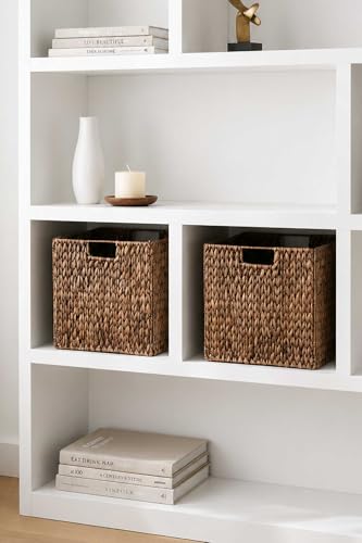 Corbeille pour Ikea Expedit en jacinthe d'eau marron VIVANNO