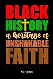 black history notebook: unshakeable faith black history month blm melanin christian | lined notebook journal, black notebook, 6 x 9 inches - 120 blank lined pages.