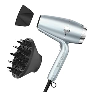 INFINITIPRO BY CONAIR SmoothWrap Hair Dryer – 1875W Hair Dryer with Diffuser – Blow Dryer for Less Frizz, More Volume and Body, with Advanced Plasma and Ceramic Technology – Mint