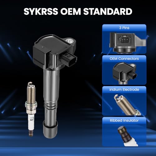 Image of 4-Pack UF712 Ignition Coils & 93501 Spark Plugs Kit Compatible with Acura ILX /TLX 2016-2020, Compatible with Honda CR-V /Accord, 2.4L L4 - Replaces 305205A2A01 5C1889 & more