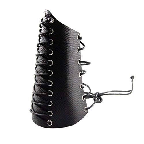 Amosfun Protetor de braço de couro punk pulseira de pulso vintage tecelagem para cosplay fantasia de