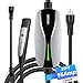 Portable Level 1/2 EV Charger for Tesla, 12A/16A, Electrical Car Mobile Charger 25FT Extension Cable with 240V NEMA 6-20 Plug, 120V NEMA 5-15 Adapter, NACS Home Wall Connector for Tesla Model-Y/3/S/X