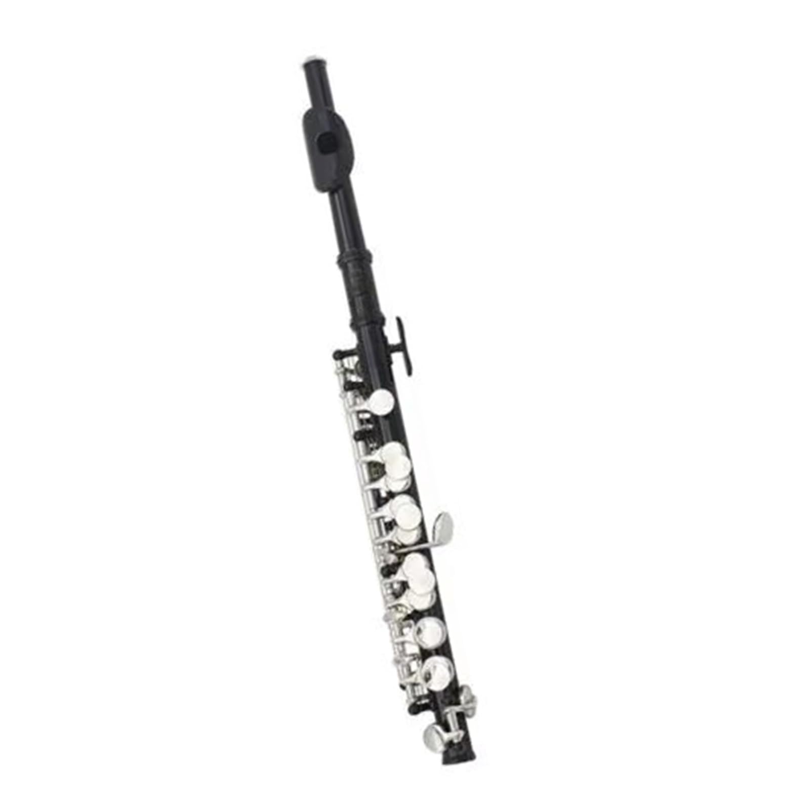 flet prosty 16-otworowy instrument dęty drewniany Piccolo Silver Piccolo z półfletem, biały mosiądz, posrebrzany