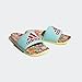 adidas Women's Adilette Comfort Slides Sandal, Clear Aqua/Lush Red/Pearl Citrine, 10
