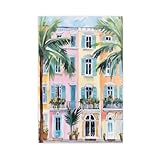 NKALFGH Regenbogenreihe Charleston Geschenk Leinwand Poster Schlafzimmer Dekor Landschaft Dekor Geschenk 30 x 45 cm