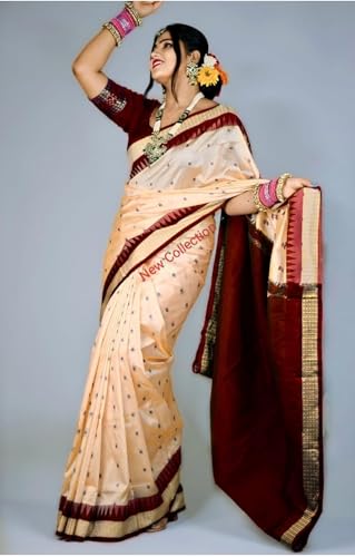 Image of NEW COLLECTION Women's Odisha Handloom Sambalpuri Pata Saree Temple Border Pasapalli Bomkai Buti Boyanika Design Saree Banarasi Soft Papa Silk Simple Ethnic Orissa Sari with Blouse Piece
