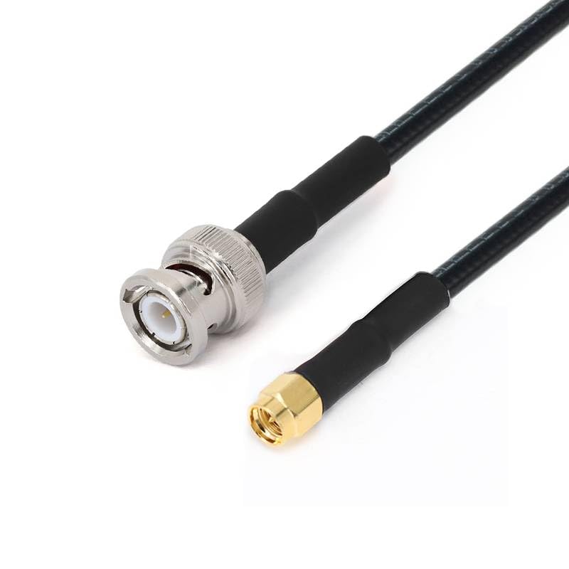 RF Cable Assembly, BNC Male to SMA Male, RG223 Flexible Coax, DC-3GHz (2000 mm)