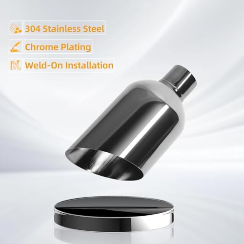 Piclafe 2.25 inch exhaust tip, 2.25" Inlet 5.00" Outlet 12.00" Overall Length, 304 Stainless Steel Chrome Plated Exhaust Tip by Piclafe - Used condition - Image 3