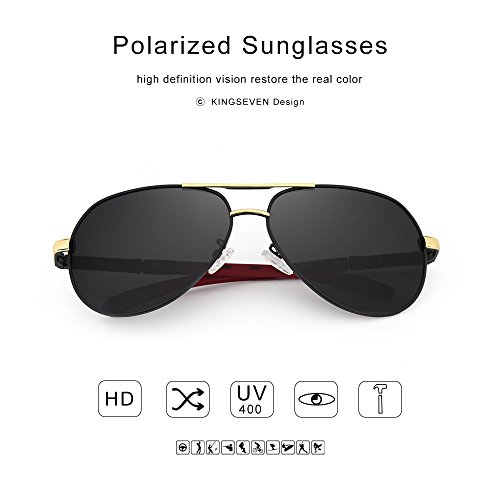 KINGSEVEN Classic Polarized Sunglasses for Men Women Retro Aluminum magnesium Sun glasses4