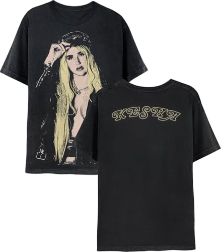 Kesha Official Merch Photo Graphic T-Shirt Black 2XL