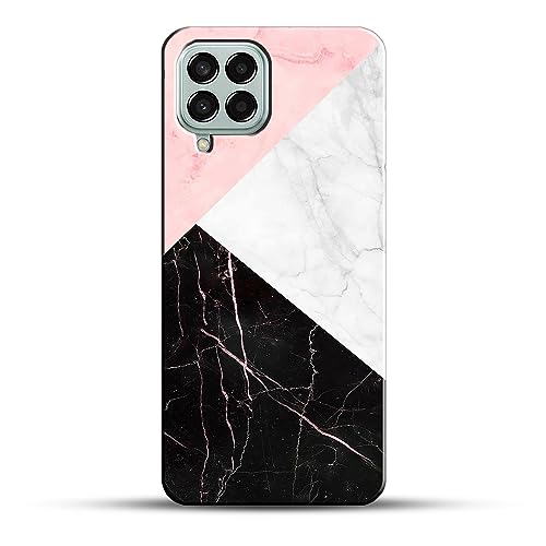 Image of COLORflow Back Cover Compatible with Samsung Galaxy M12 / A12 / F12 | Beautiful Black White Pink Marble | Designer Printed Hard CASE Bumper Back Cover Compatible with Samsung M12 / A12 / F12