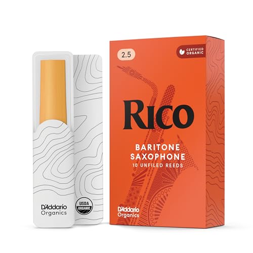 D’Addario Woodwinds - Rico Baritone Sax Reeds - RLA1025 - Strength 2.5, 10-Pack