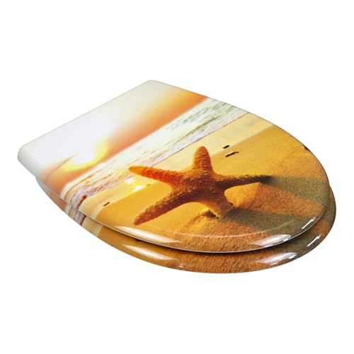 Abattant WC Duroplast coucher de soleil 45,5 x 37,2 cm à fermeture douce