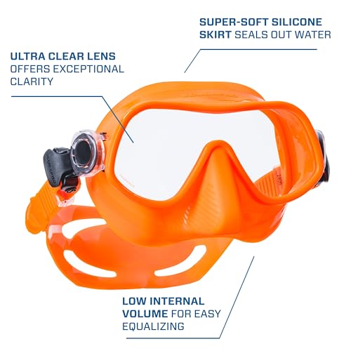 SCUBAPRO Steel Pro Scuba Diving Mask for Freediving, with Single Lens and Frameless, Low Volume Design, Orange by SCUBAPRO - Image 4