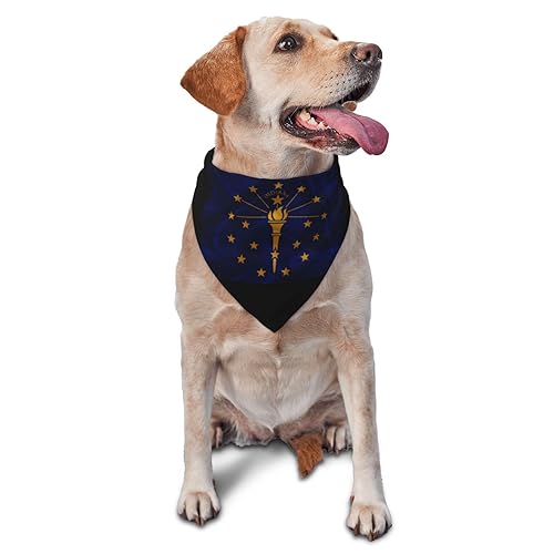 Indiana Flag Dog Scarf Pet Bandana Cat Pet Bibs