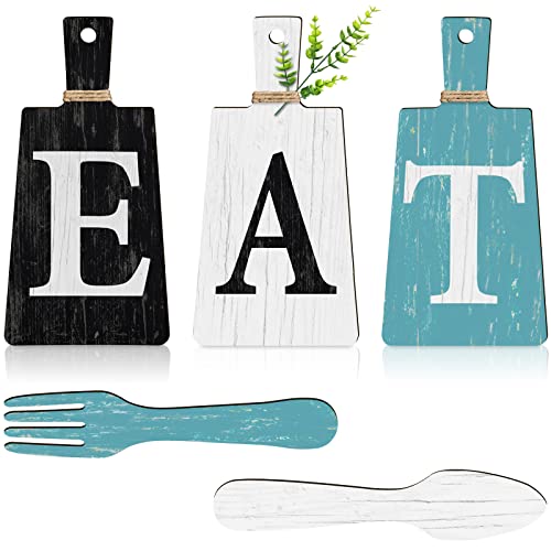 Jetec Cutting Board Eat Sign Set Hanging Art Kitchen Eat